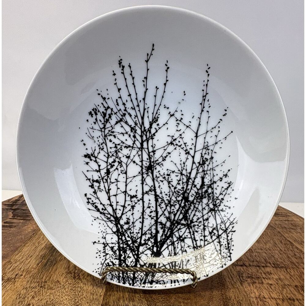 Vintage Vera for Mikasa the Birches Black L1078 Japan 7 5/8 Soup Bowl Lot Of 9